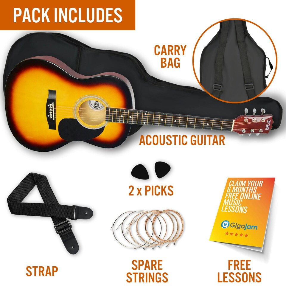 image 1 of 3rd Avenue Full Size Acoustic Guitar Pack Blue