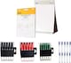 image 6 of KAV Tabletop Self Stick Flipchart Paper Pad with Dry Erase Pens, 58.5x50cm Plain 20 Sheets with Non-Toxic Markers for White Boards
