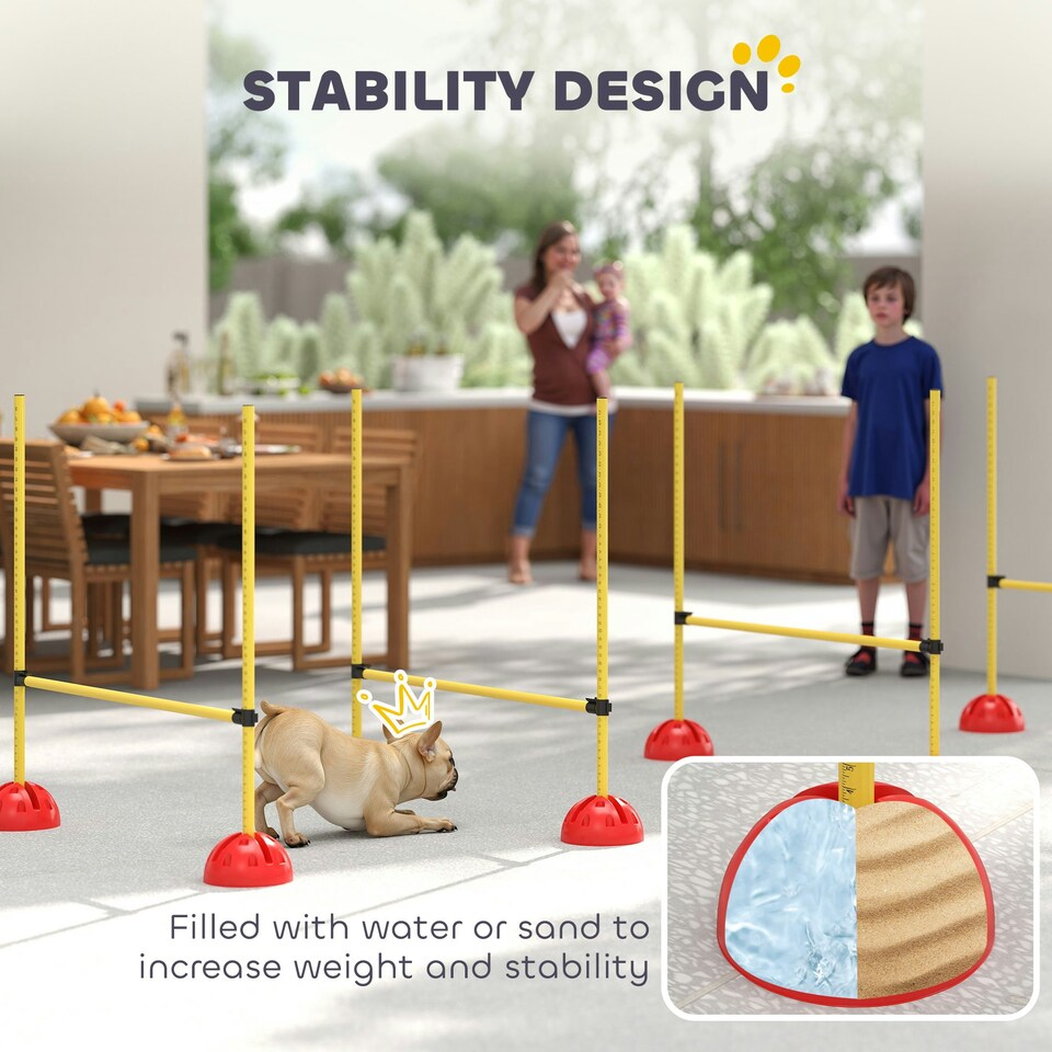 image 1 of PawHut 4-Piece Dog Agility Equipment with 4 Hurdle bars, for Training