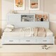 image 6 of COSTWAY  Double Guest Daybed Frame with 3 Storage Drawers