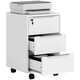 image 1 of HOMCOM Modern 3-Drawer Locking File Cabinet Mobile Filing Cabinet Grey White White