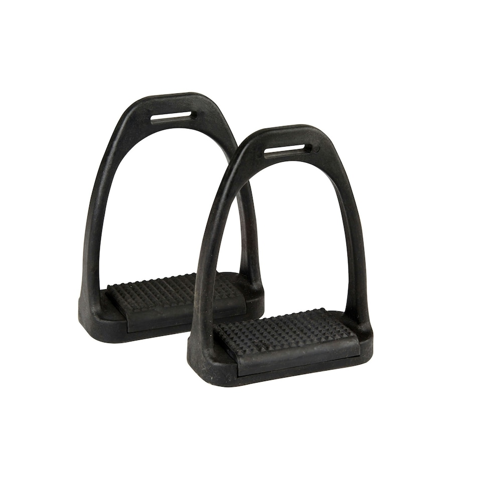 Korsteel Polymer Stirrup Irons With Coloured Treads - Black - 4.5in
