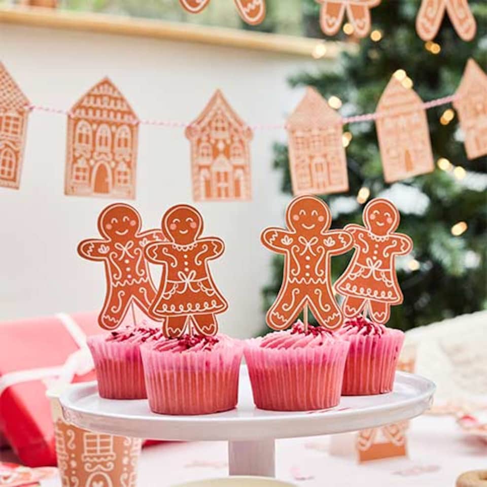 image 1 of Gingerbread Man Christmas Food Picks - Pack of 12