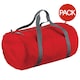 image 1 of BagBase Packaway Barrel Bag / Duffle Water Resistant Travel Bag (32 Litres) (Pack of 2) - Classic red - One Size | Red | One Size