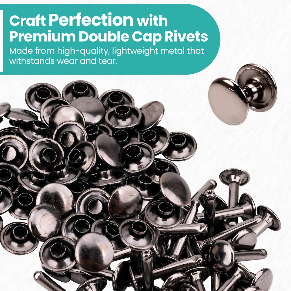image 1 of 9x14mm Extra Long Double Cap Studs, Shoes, Repair Clothing -  50pcs