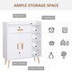 image 3 of HOMCOM Side Cabinet with Storage Drawer for Hallway, Kitchen White White | Natural Wood (Legs and Handles)