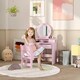 image 2 of AIYAPLAY Kids Dressing Table Set w Stool, Mirror, Drawers - Pink | Pink