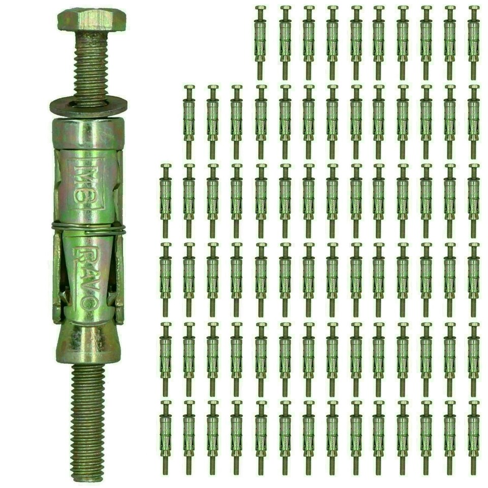 image 1 of M6 6mm x 75mm Expansion Rawl Bolt for Masonry Sleeve Anchors Fastener 40pk