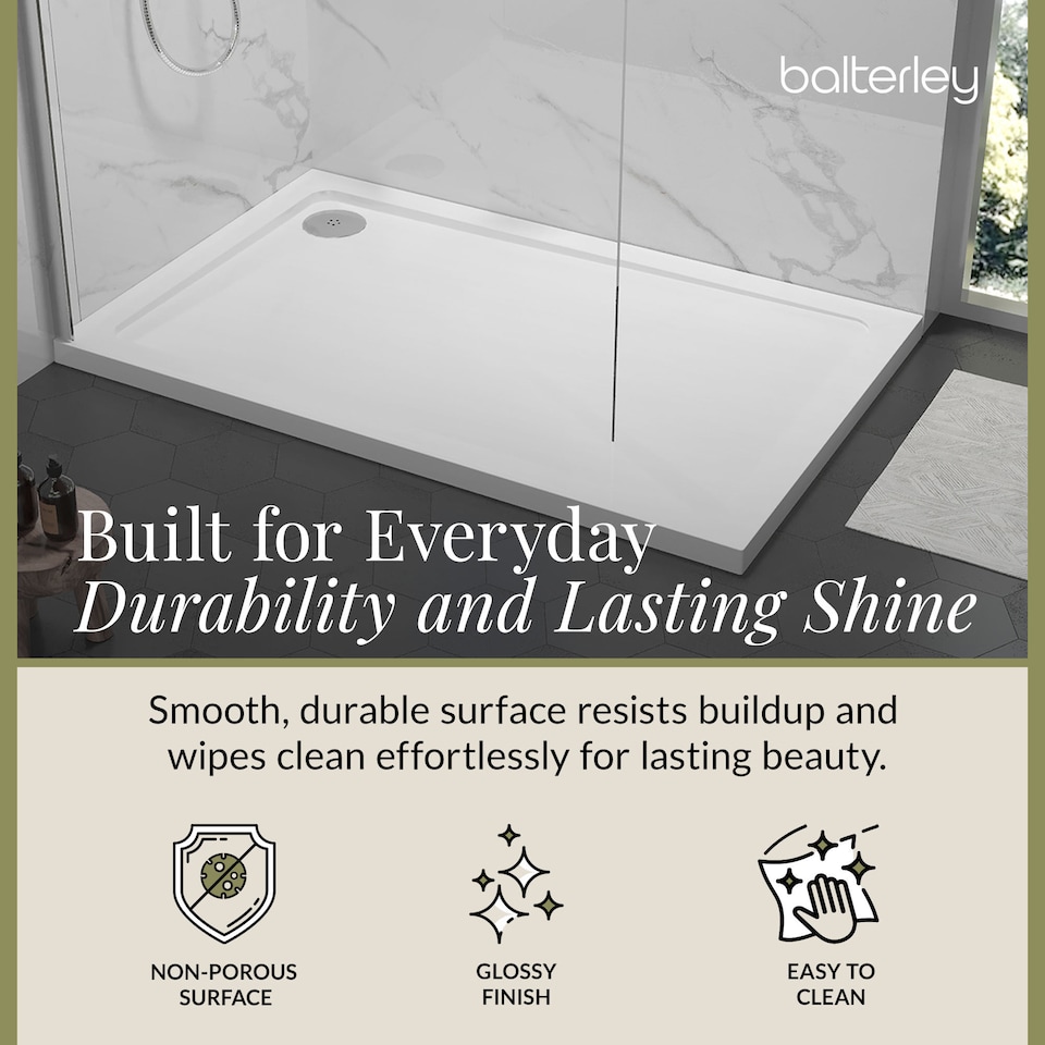 image 1 of Balterley Premium Rectangular Shower Tray | White | White | 1