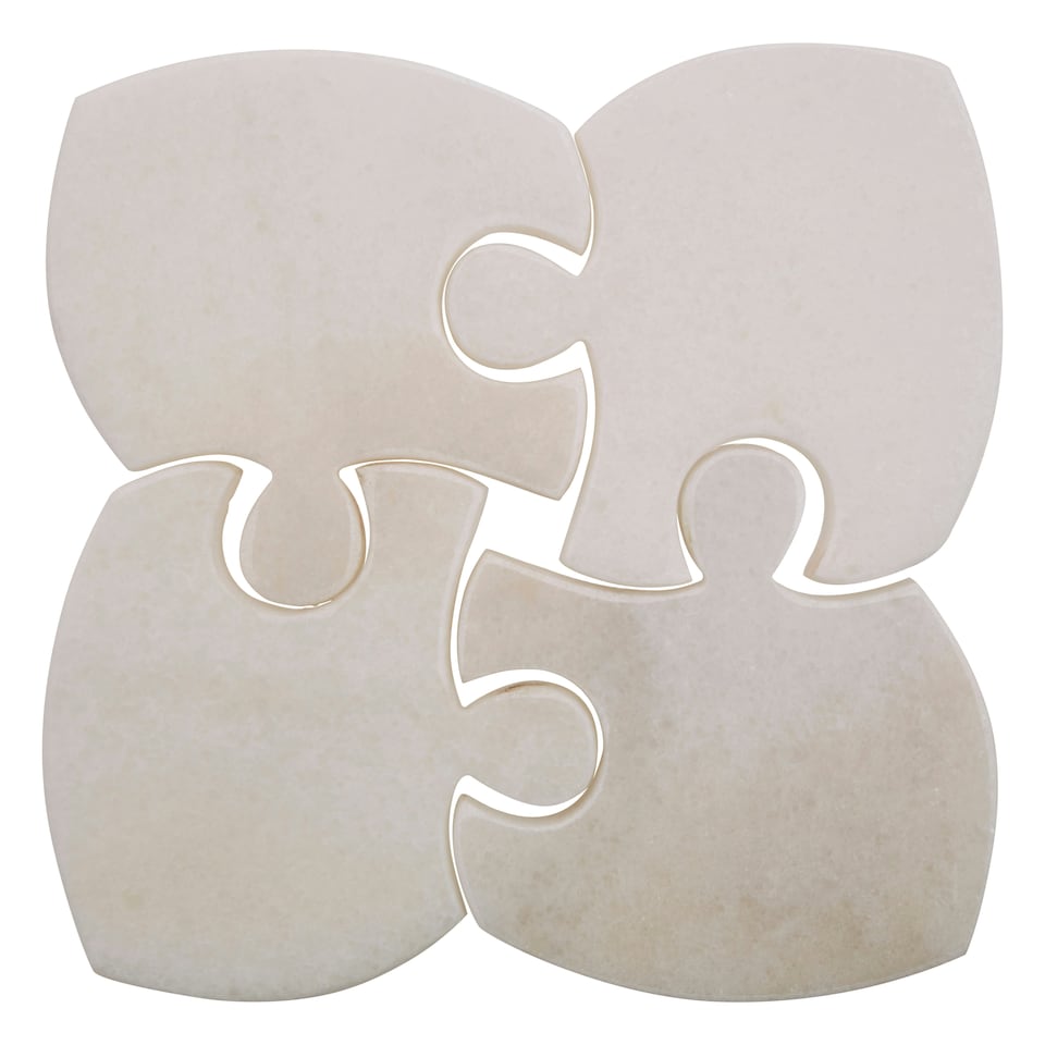 image 1 of Interiors By Premier Set Of Four Marble Jigsaw Coasters, Durable Natural Stone Coasters For Home & Kitchen