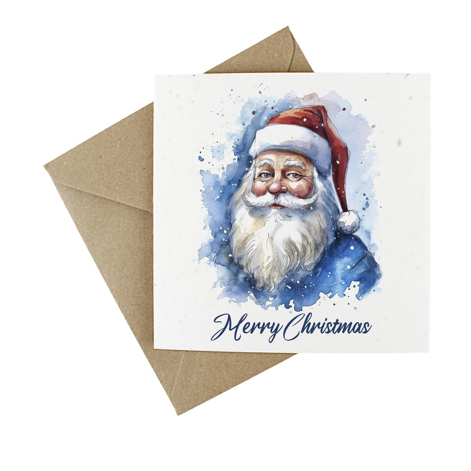 image 1 of Jolly Father Christmas - Plantable Wildflower Seed Christmas Cards - 5 Pack