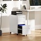 image 2 of Vinsetto 3 Drawer Mobile File Cabinet, Metal Filing Cabinet with Lock and 5 Wheels for A4 Legal Letter Sized Documents, Hanging File Folders, Pre-Assembled Body, 30 x 43.5 x 60 cm, White | White | White