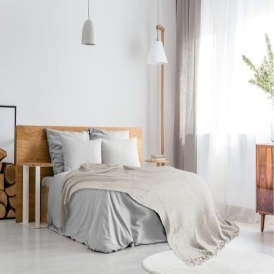 image 1 of Waffle Collection Recycled Cotton Throw in Ivory (50" x 60")