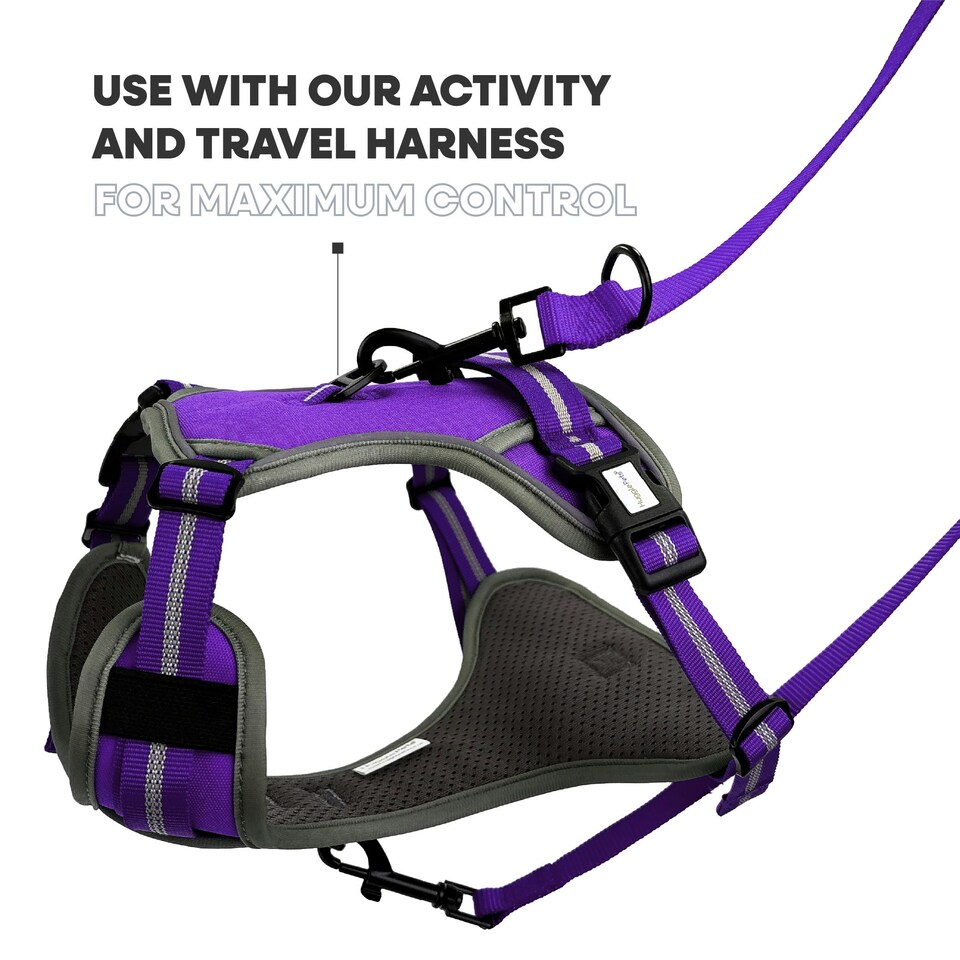 image 1 of HugglePets Activity & Travel Dog Harness Purple | L