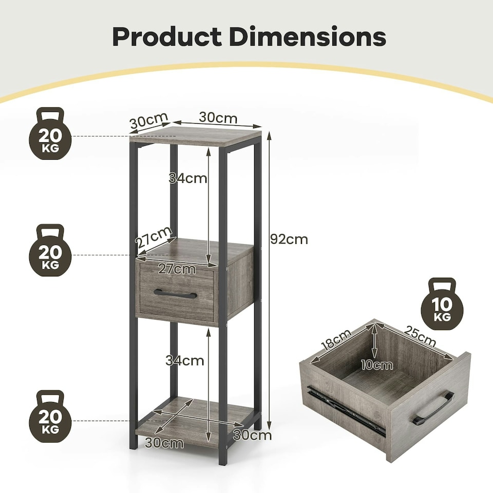 image 1 of COSTWAY 3 Tier Tall Metal Plant Stand Plant Display | Grey