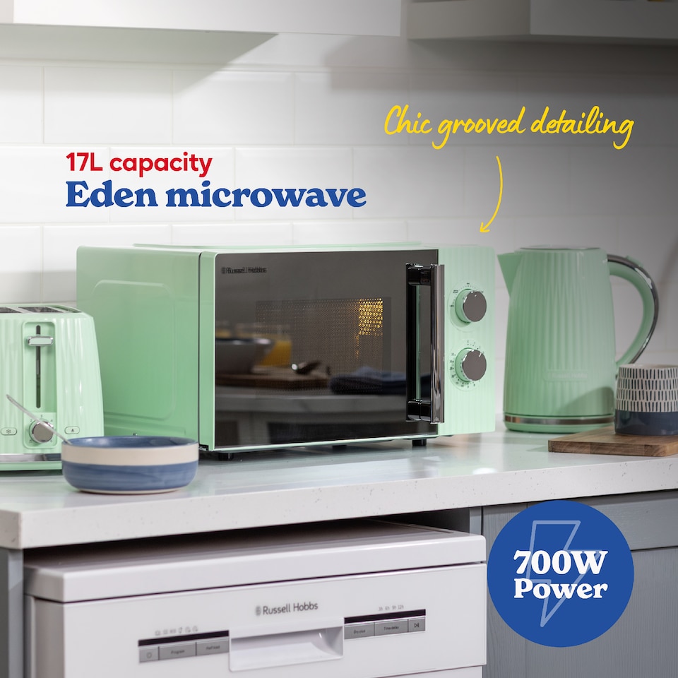 image 1 of Russell Hobbs Manual Microwave Eden 17L with 5 Power Levels Green RHMM725PG