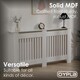 image 7 of Oypla Large White Wooden Slatted Grill Radiator Cover MDF Cabinet