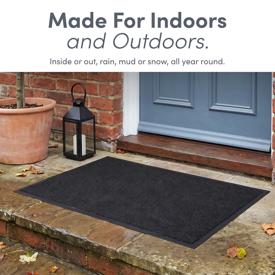image 1 of Keplin Washable Non-Slip Doormat Indoor and Outdoor Dirt Trapping Water Absorbent