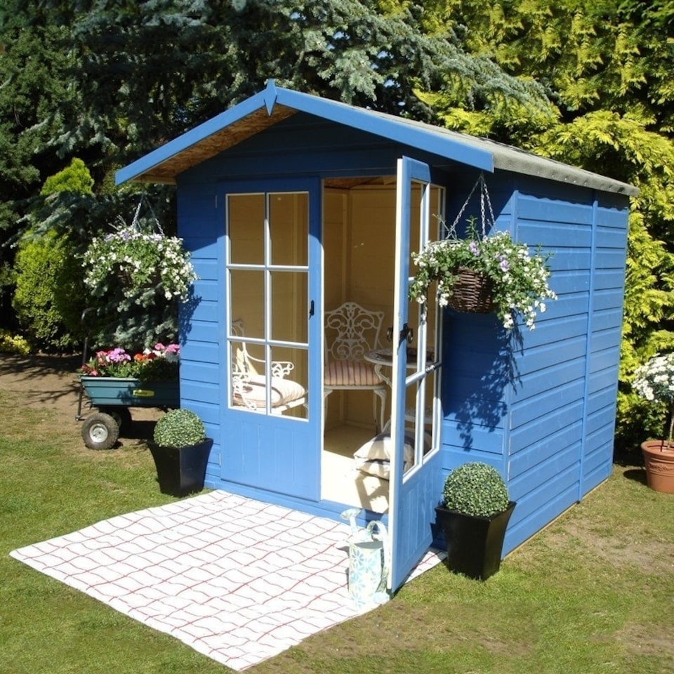 image 1 of Lumley Shiplap Summerhouse Garden Sun Room Approx 7 x 5 Feet Brown