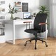 image 10 of COSTWAY Mid back Computer Desk Chair Velvet Office Chair Ergonomic Black