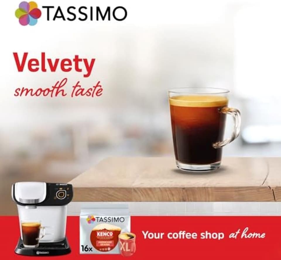 image 1 of Tassimo Kenco Americano Grande XL Coffee Pods x16 (Pack of 5, Total 80 Drinks) - Premium Coffee Capsules