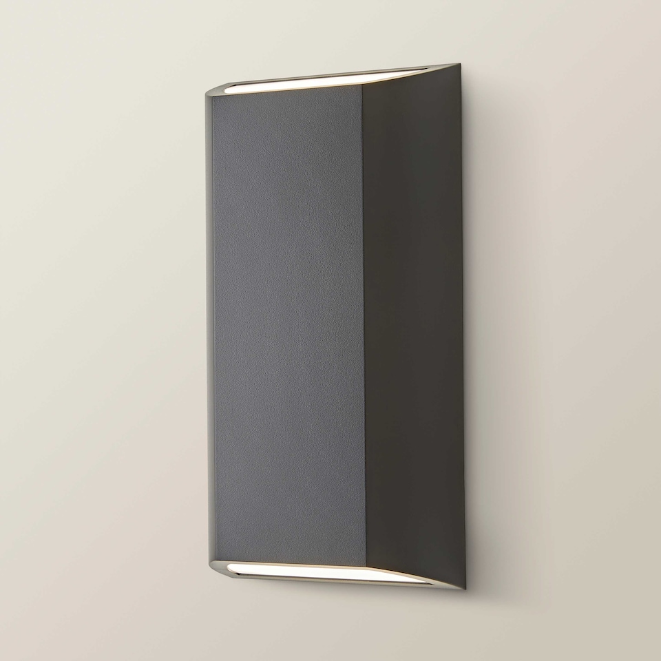 image 1 of ValueLights Leon Black IP65 Integrated LED Up/Down Outdoor Wall Light | Black