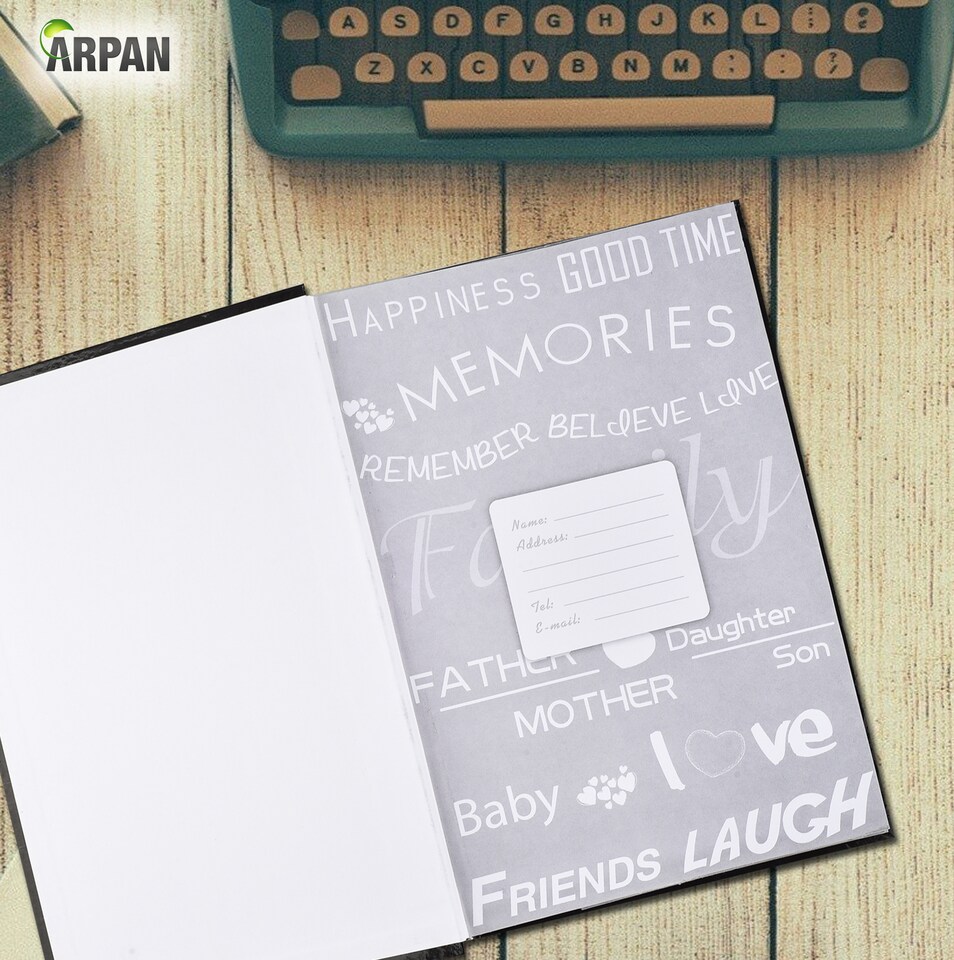 image 1 of ARPAN Large Slip In Memo Photo Album for 300 Photos 6x4" (10x15cm) – Bookbound Picture Album with Memo Writing Space, Index Pages & CD/DVD Pocket for Family, Wedding & Travel Memories
