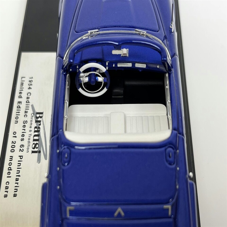 image 1 of 1954 Cadillac Series 62 Pininfarina Blue With White Interior 1:43 Scale Brausi BRA2106