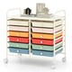 image 1 of COSTWAY 12 Drawers Utility Cart Storage Rolling Macaron