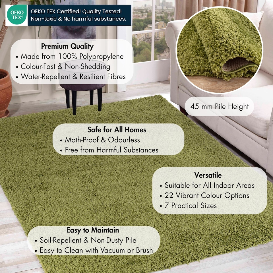 image 1 of Desire Rugs Plain Living Room Fluffy Shaggy Area Rugs