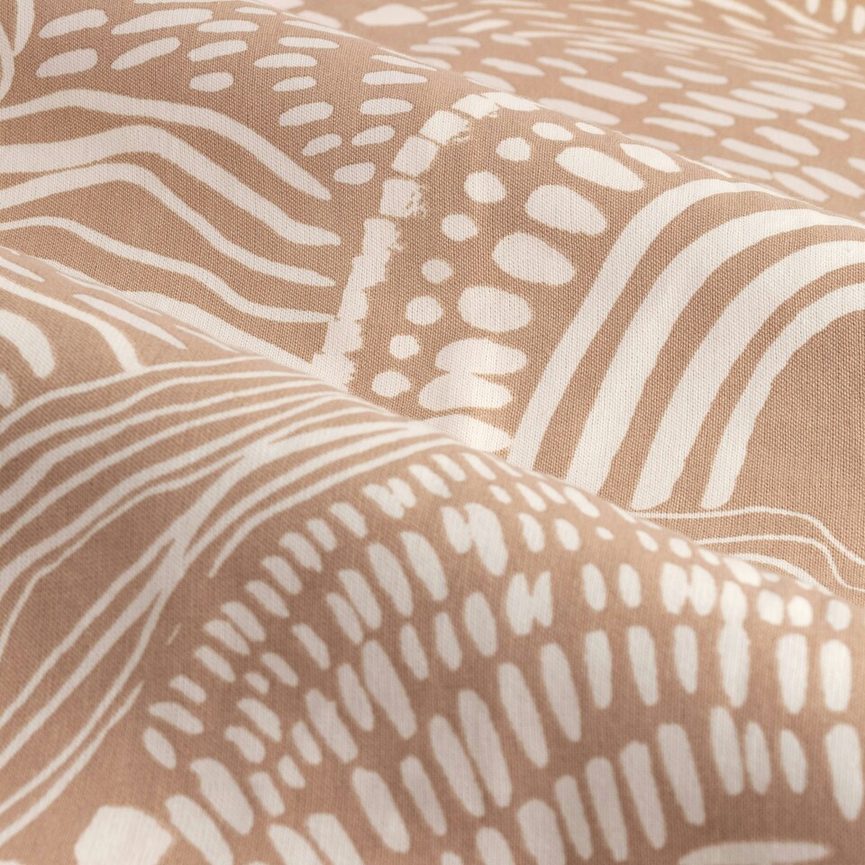 image 1 of Hoem Nola Abstract Oat Eyelet Curtains (W)168cm x (D)137cm Multi