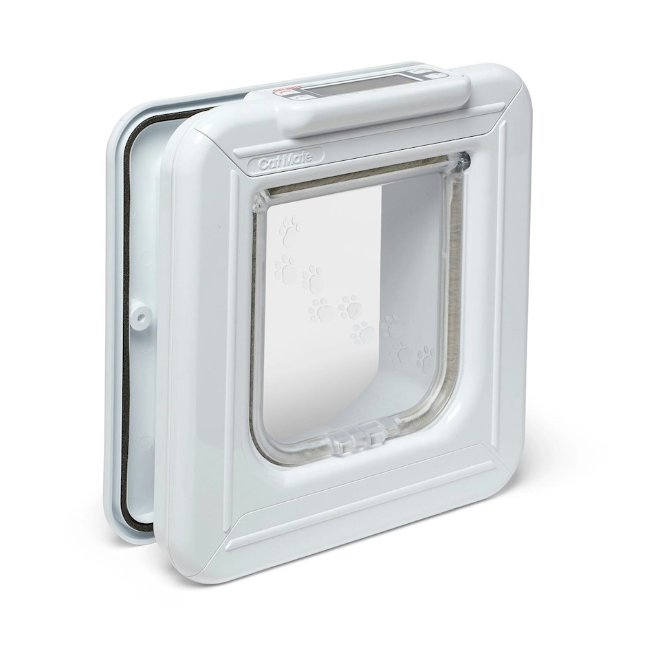 image 1 of Cat Mate Elite I.D. Disc Cat Flap with Timer Control – White (305W)