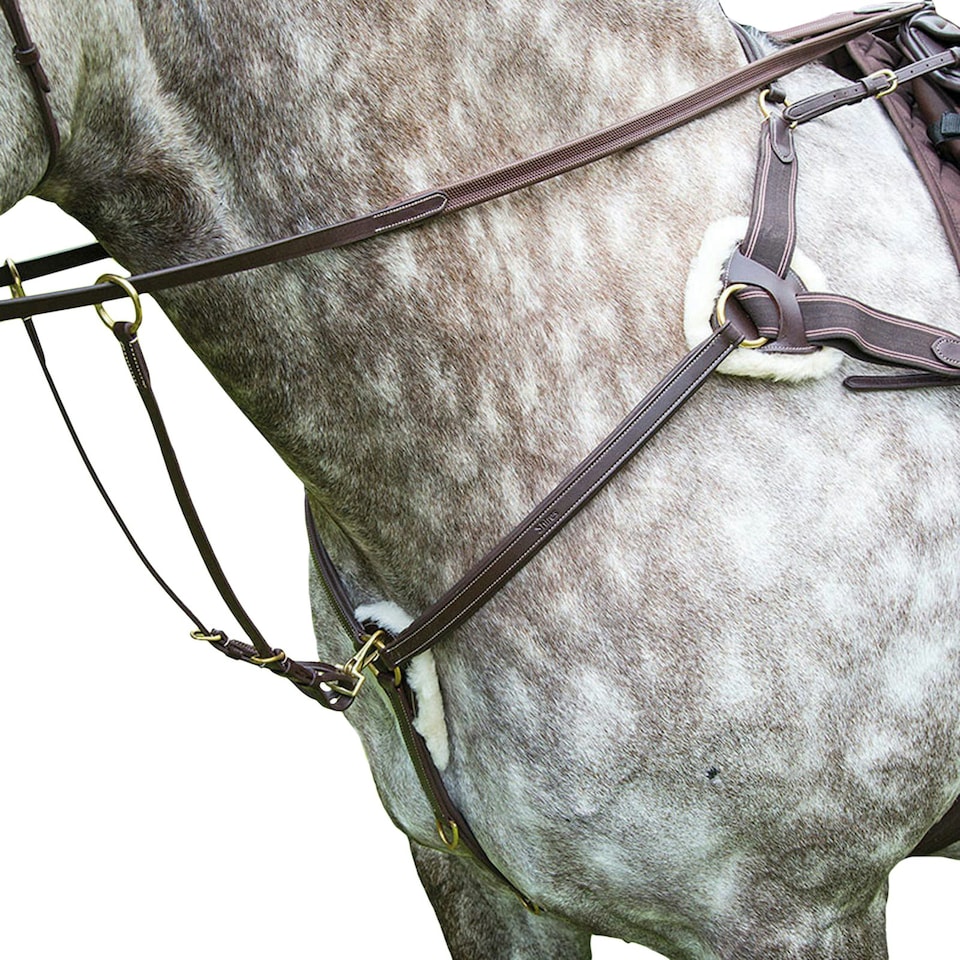image 1 of Salisbury Leather Stitch Horse Breastplate - Australian Nut - Full