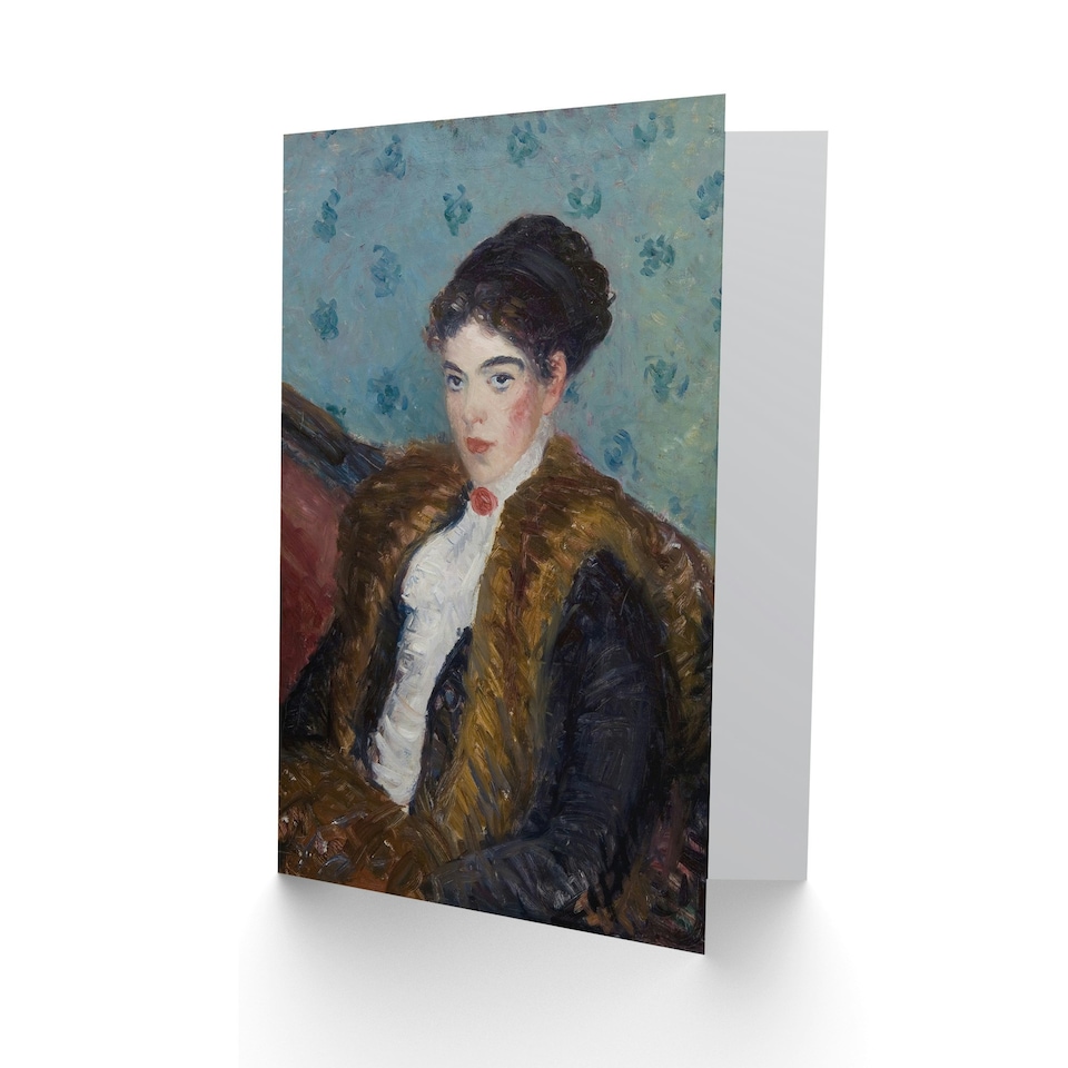 image 1 of William James Glackens Art Card Girl with Fox Furs