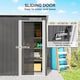 image 4 of Outsunny 5 x 3ft Garden Storage Shed with Sliding Door and Sloped Roof, Lean to Outdoor Equipment Tool Shed for Garden, Light Grey | Grey | 1