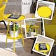 image 4 of Outsunny Round Garden Table, 2-Tier Metal Patio Table Coffee Table, Yellow | Yellow | Yellow | 32 x 32 x 51 cm