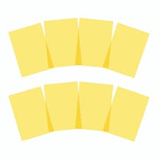 Pack of 8 A5 Plain Yellow Dyslexia Overlay Reading Sheets  - PET Material, Rounded Corners | Yellow | Yellow