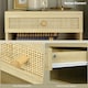 image 8 of Floating Nightstands Set of 2 with Rattan Drawer and Storage Shelf for Bedroom