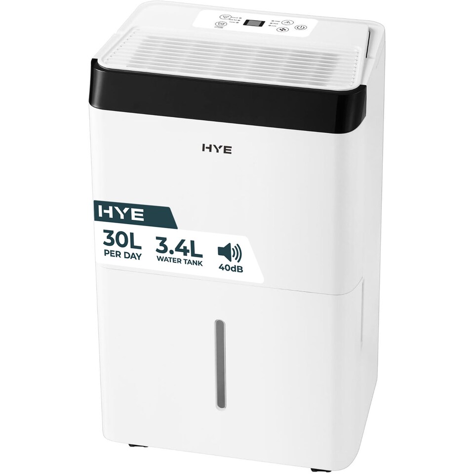 image 1 of HYE 3.4L Portable Dehumidifier with 5 Modes, 30L/Day, 24hr Timer - White SA01DH30L02