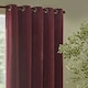 image 2 of Yard Heavy Chenille Velvet Room Darkening Eyelet Curtains | Red