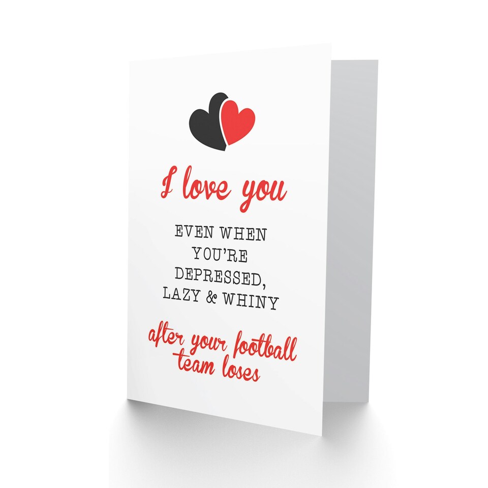 image 1 of Love You Football Partner Anniversary Love Valentines Day Card