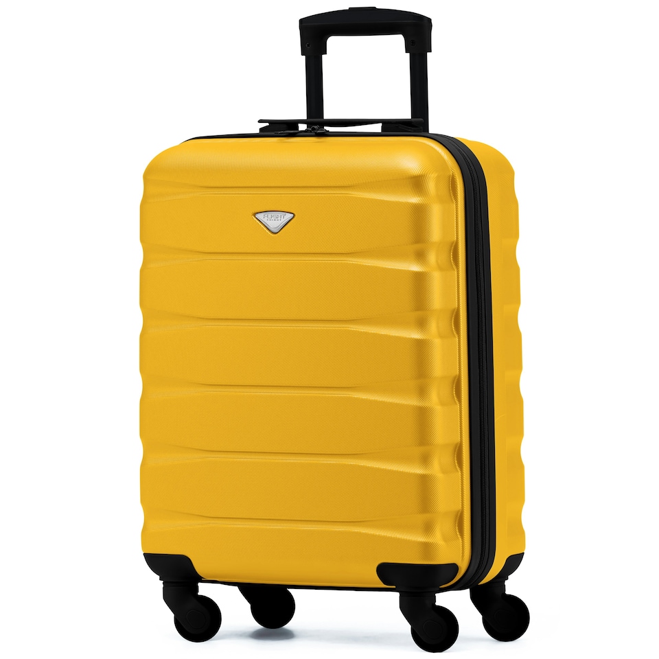 image 1 of 55x40x20cm Ryanair (Priority) TUI, Carry on Cabin Suitcase Hard Shell Approved for 60+ Airlines Yellow | Yellow/Black | Cabin Bag