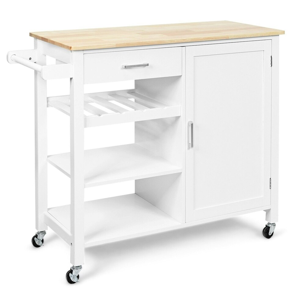 image 1 of COSTWYA Kitchen Island Storage Trolley Rolling Cart