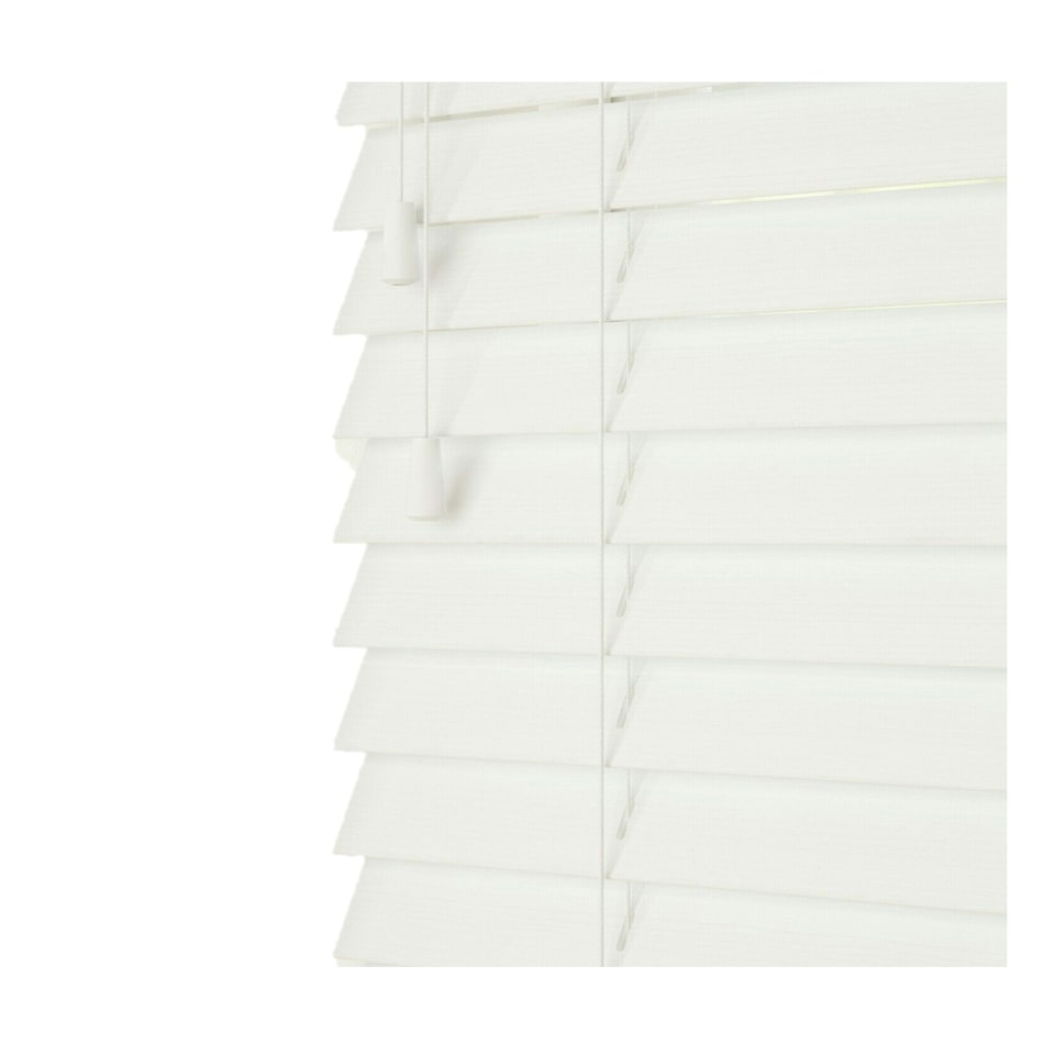 image 1 of 70cm Serene Smooth Finish Faux Wood Venetian Blinds with Strings (120cm Drop) | White | White