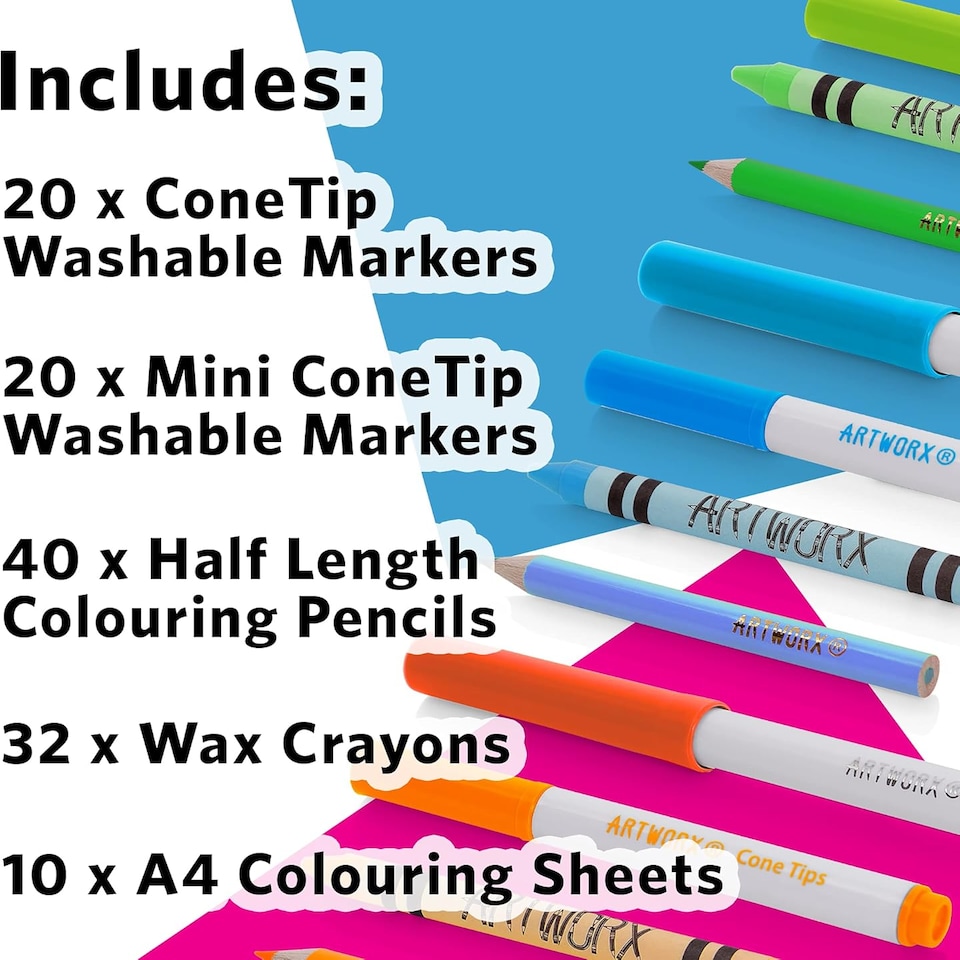 image 1 of Artworx Art Set For Kids - 122 Assorted Art Pieces & Carry Case