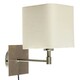 image 3 of ValueLights Sheldon Brushed Chrome Indoor Wall Light With Cream Shade