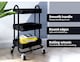 image 5 of Levede 3 Tiers Kitchen Trolley Cart | Black | Black