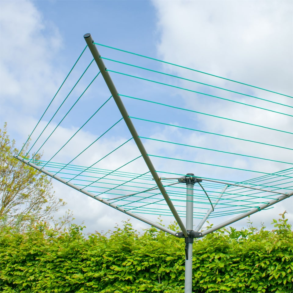 image 1 of KCT 4 Arm Rotary Washing Line - 40m Drying Area | Green | Silver