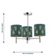 image 5 of Brea - Chrome 3 Light Fitting with Dark Green Fern Shades | Chrome | Green | 1