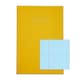 image 1 of Pack of 10 Rhino A4 48 Page Yellow with Blue Tinted Paper 8mm Lined with Margin Exercise Books